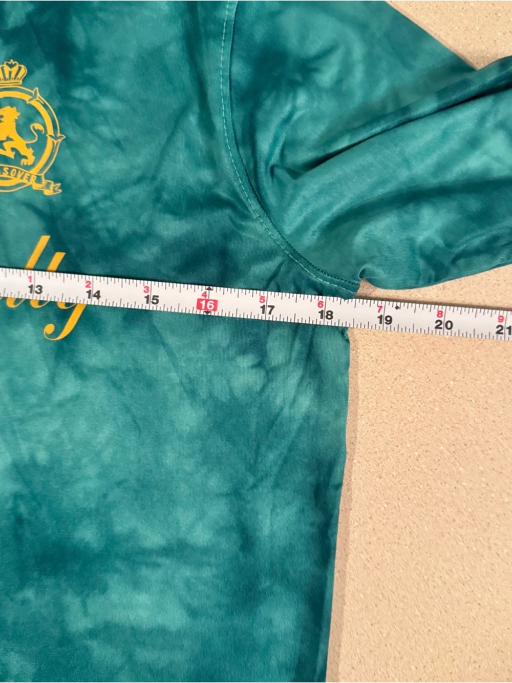 Old Navy Boys XL Long-Sleeve Tee with Gold Script Teal Tie-Dye Soccer Athletic - Picture 16 of 17